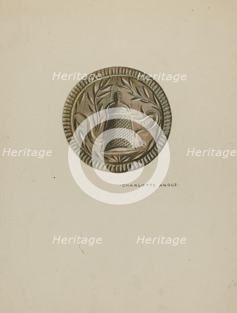 Pa. German Butter Mold, c. 1938. Creator: Charlotte Angus.