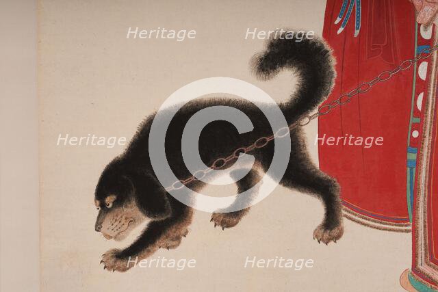 Tibetans with Mastiff, 1944. Creator: Zhang Daqian.