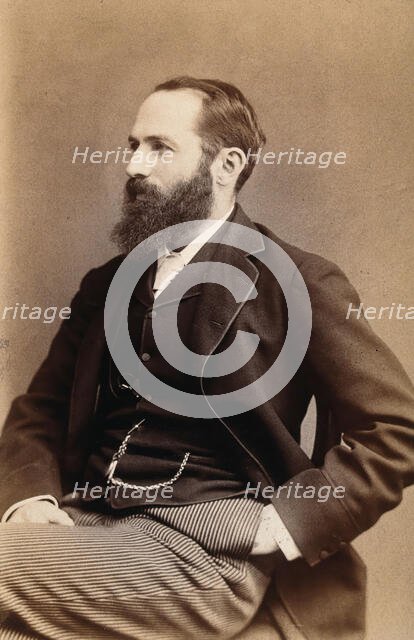 Arthur Schuster, seated, facing right, aged about 45, c1896. Creator: Arthur James Melhuish.