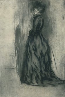'The Velvet Dress (Frances Leyland)', c1873, (1904). Artist: James Abbott McNeill Whistler.