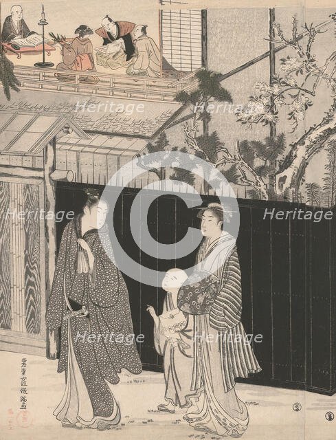 Returning from a Poetry Gathering, Japan, c. 1785/89. Creator: Kubo Shunman.