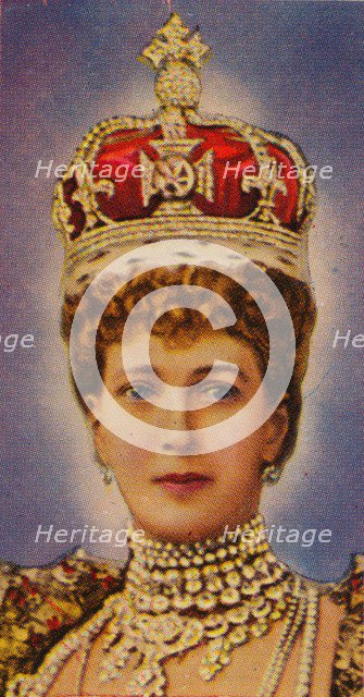 Queen Alexandra, consort of King Edward VII, at her coronation, 1902 (1935). Artist: Unknown.