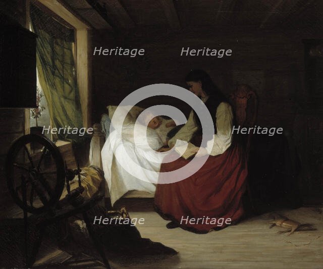 Mother with Her Sleeping Child, 1862. Creator: Alexandra Frosterus-Saltin.