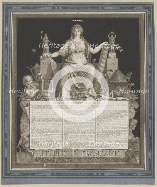 The Declaration of the Rights of Man and of the Citizen of 1793..., 1793. Creator: Debucourt, Philibert-Louis (1755-1832).
