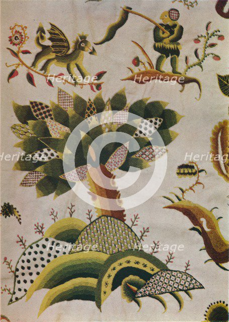 'Detail of English Crewel Work Bed-Curtain', c1680. Artist: Abigail Pett.