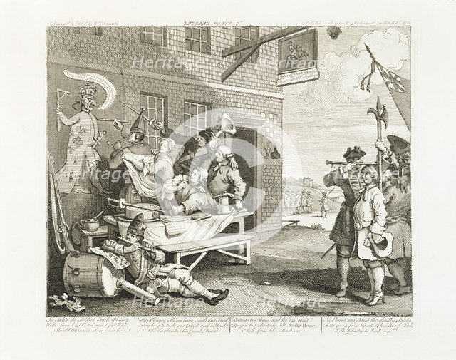 The Invasion - England, 1756. Artist: William Hogarth