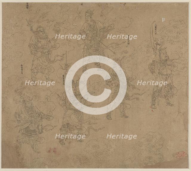 Album of Daoist and Buddhist Themes: Procession of Daoist Deities: Leaf 12 , 1200s. Creator: Unknown.