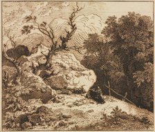 Hermit in a Wooded Landscape, 1776. Creator: Ferdinand Kobell (German, 1740-1799).