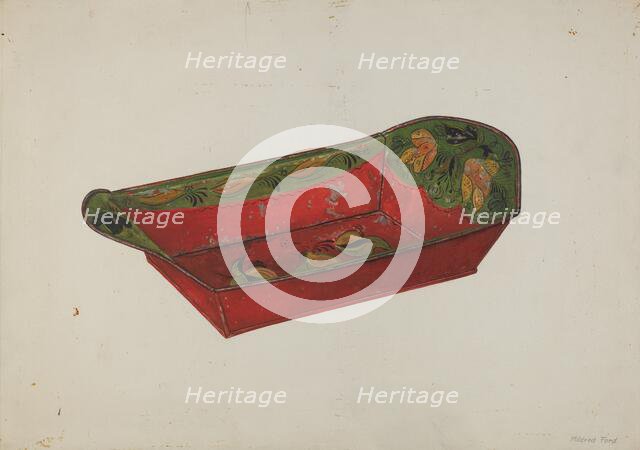 Toleware Bread Tray, c. 1940. Creator: Mildred Ford.