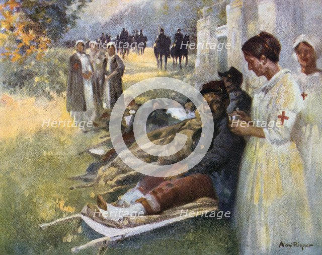 'Le Premier Soin', 1914. Artist: Alexandre de Riquer