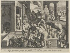 New Inventions of Modern Times [Nova Reperta], The Invention of Sugar Refinery, plate ..., ca. 1600. Creator: Jan Collaert I.