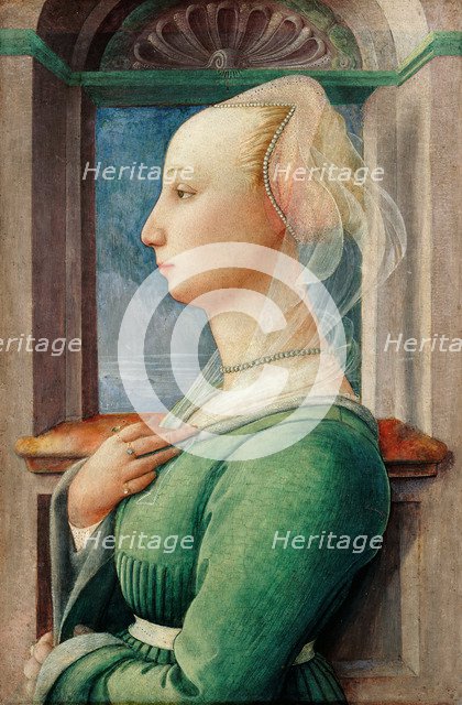 Profile Portrait of a Young Woman, ca 1445. Artist: Lippi, Fra Filippo (1406-1469)