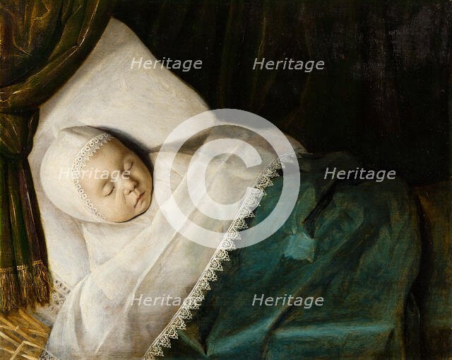 A Child of the Honigh Family on its Deathbed. Creator: Anon.