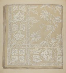 Linen Table Cloth, c. 1937. Creator: Eva Wilson.