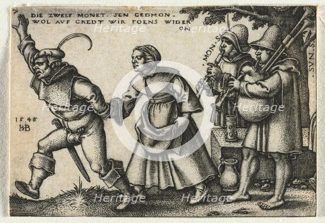 The Peasant Wedding or the Twelve Months: No. 7, 1546. Creator: Hans Sebald Beham (German, 1500-1550).