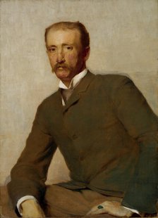Portrait of Frank Hamilton Cushing, 1890. Creator: Thomas Hovenden.
