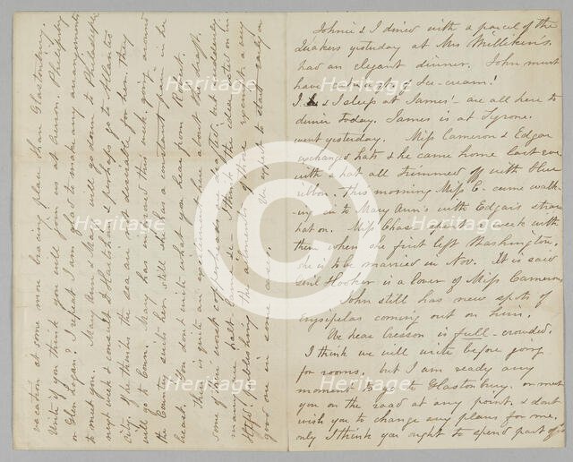 Letter from Mary Jane Hale Welles to Gideon Welles, August 15, 1863. Creator: Mary Hale.