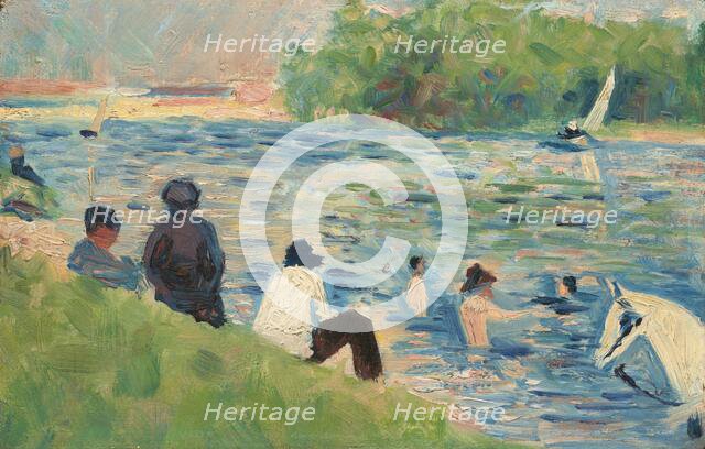 Bathers (Study for "Bathers at Asnières"), 1883/1884. Creator: Georges-Pierre Seurat.