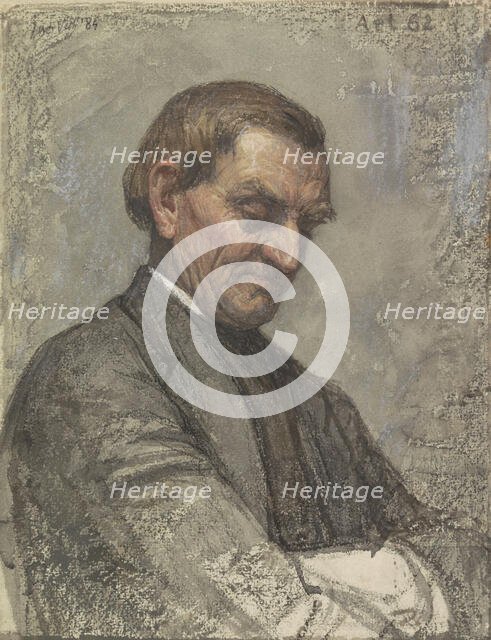 Portrait of a man, with a downcast look, 1884. Creator: Jan Veth.