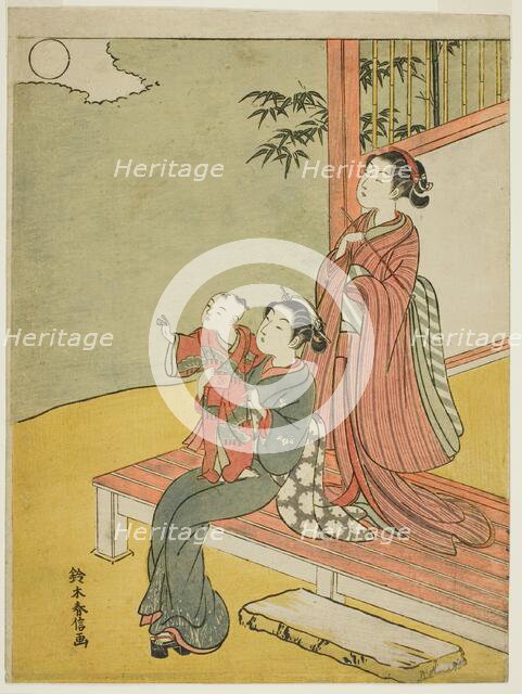 Two Women and a Child Viewing the Full Moon, c. 1767/68. Creator: Suzuki Harunobu.