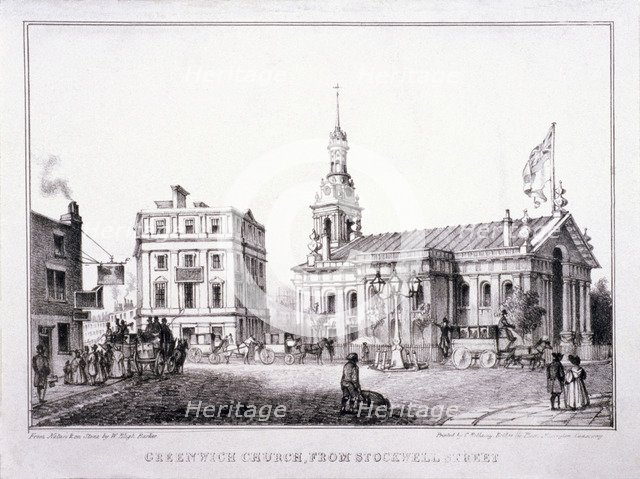 St Alfege, Greenwich, London, c1830. Artist: W Bligh Barker