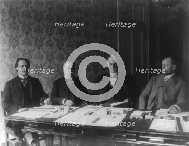 First Philippine Commission: Jacob G. Schurman, Admiral Dewey, Charels Denby and Dean..., 1899. Creator: Unknown.