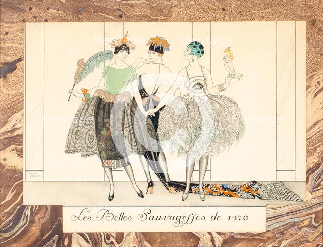 Les Belles Sauvageffes de 1920, from Le Bonheur du Jour ou, Les Graces à la Mode, 1924. Creator: Barbier, George (1882-1932).