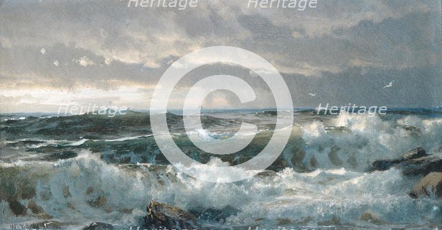 Surf on Rocks, 1890s. Creator: William Trost Richards.