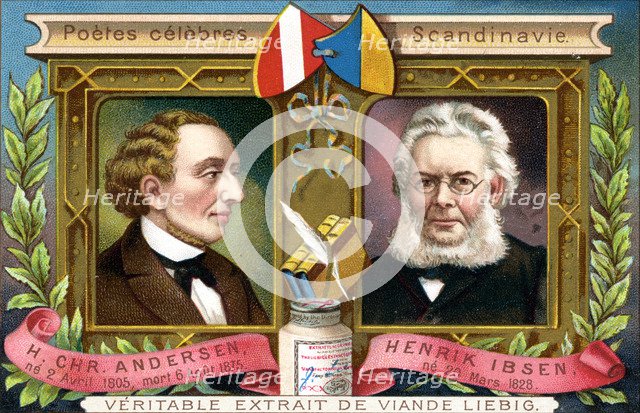 Hans Christian Anderson and Henrik Ibsen, c1900. Artist: Unknown