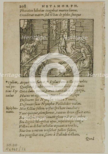 Illustration from Metamorphosis by Ovidius, plate 72 from Woodcuts from Books of the XVI Cent...1937 Creator: Unknown.