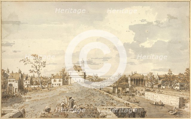 The Porta Portello with the Brenta Canal in Padua, 1740-1743. Artist: Canaletto (1697-1768)