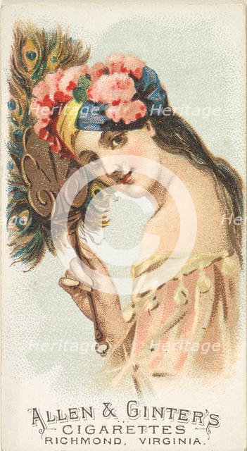 Plate 12, from the Fans of the Period series (N7) for Allen & Ginter Cigarettes Brands, 1889. Creator: Allen & Ginter.