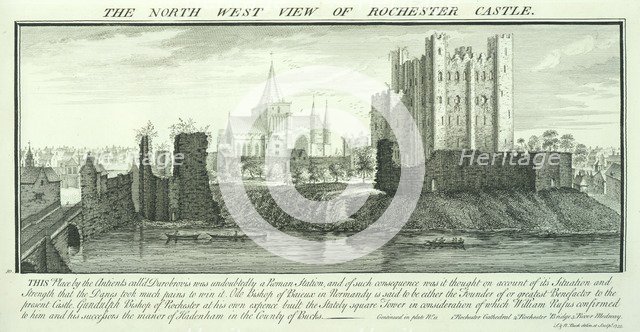 'The North West View of Rochester Castle', Kent, 1735. Creators: Samuel Buck, Nathaniel Buck.