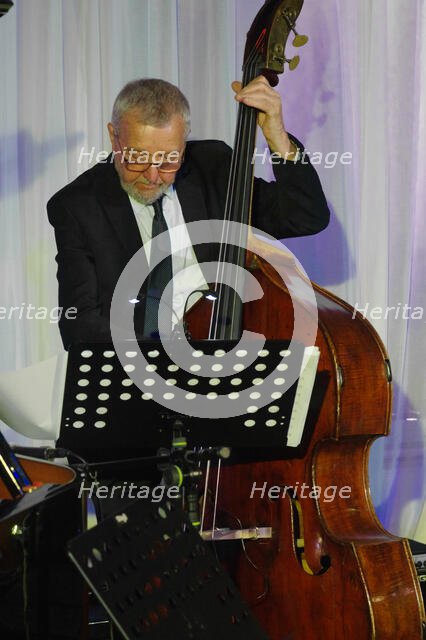 Dave Green, Anais Reno Quartet, Watermill Jazz Club, Dorking, Surrey, July 2024. Creator: Brian O'Connor.