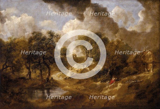 Landscape in Suffolk, ca 1748. Artist: Gainsborough, Thomas (1727-1788)