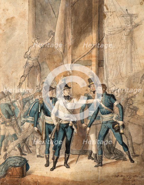 Prince Charles XIII of Sweden at the battle of Hogland on 17 July 1788.