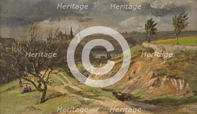 View of Meissen.Study, 1828. Creator: Johan Christian Dahl.