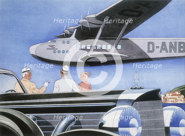 Poster advertising Mercedes-Benz cars, 1939. Artist: Unknown