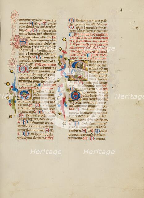 Initial S: Saint Urban; Missal, between about 1389 and 1400. Creator: Master of the Brussels Initials.
