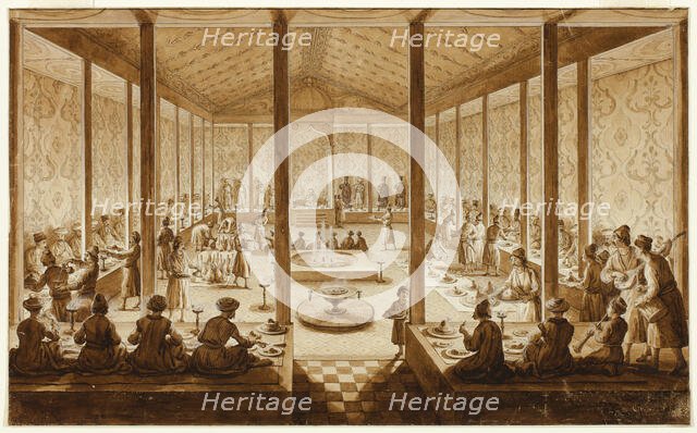 Oriental Banquet Scene, 1795/96. Creators: Jean-Baptiste Hilair, Jean-Baptiste Hilaire.