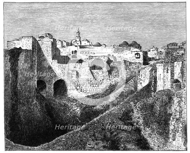 The southern ramparts of Jerusalem, c1890. Artist: Unknown
