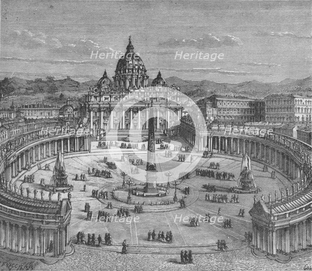 'St. Peter's and the Vatican', c1880. Artist: Unknown.