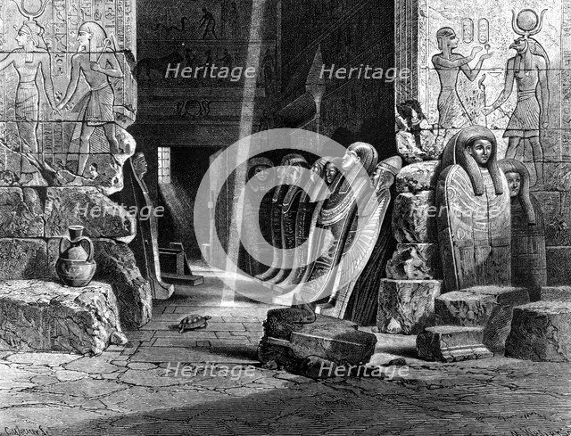 'Interior of Temple Apet, Karnack', 1881. Creator: M. Weber.