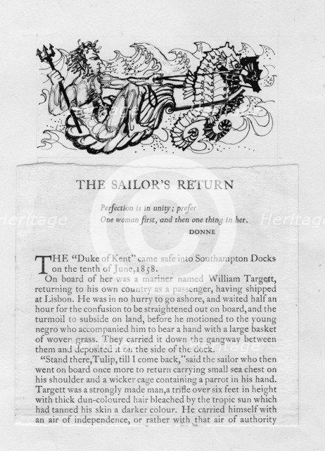 'The Sailor's Return', 1952. Creator: Shirley Markham.