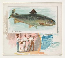 Salmon, from Fish from American Waters series (N39) for Allen & Ginter Cigarettes, 1889. Creator: Allen & Ginter.