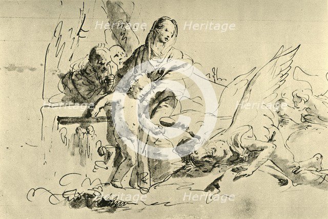 'Holy Family and Angels', mid 18th century, (1928). Artist: Giovanni Battista Tiepolo.