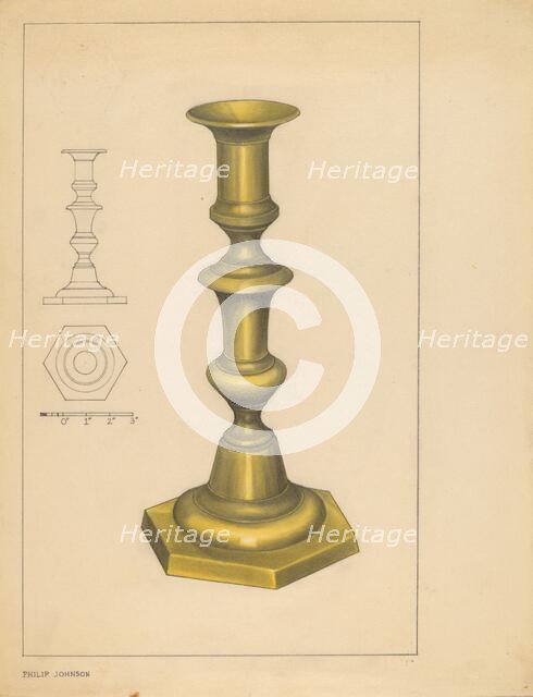 Candlestick, c. 1937. Creator: Philip Johnson.