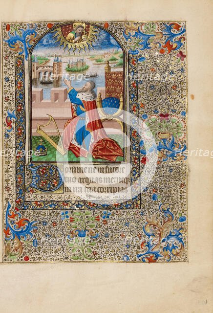 David in Prayer; Book of Hours, about 1440-1450. Creator: Workshop of the Bedford Master.