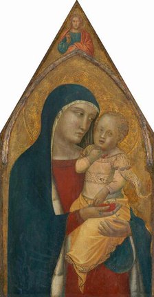 Madonna and Child, with the Blessing Christ [middle panel], probably 1340. Creator: Pietro Lorenzetti.