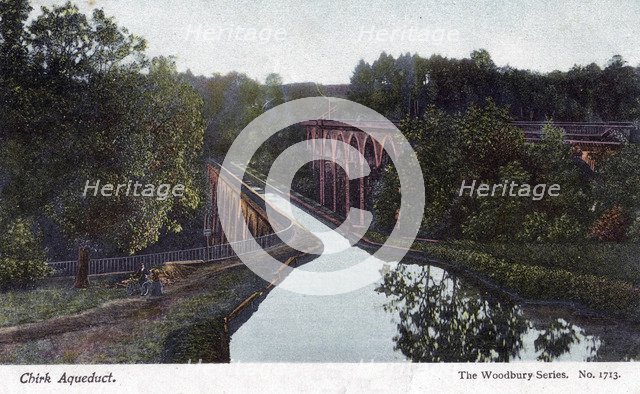 Chirk Aqueduct, Chirk, Wrexham, Wales, 1905.Artist: Walter Bentley Woodbury